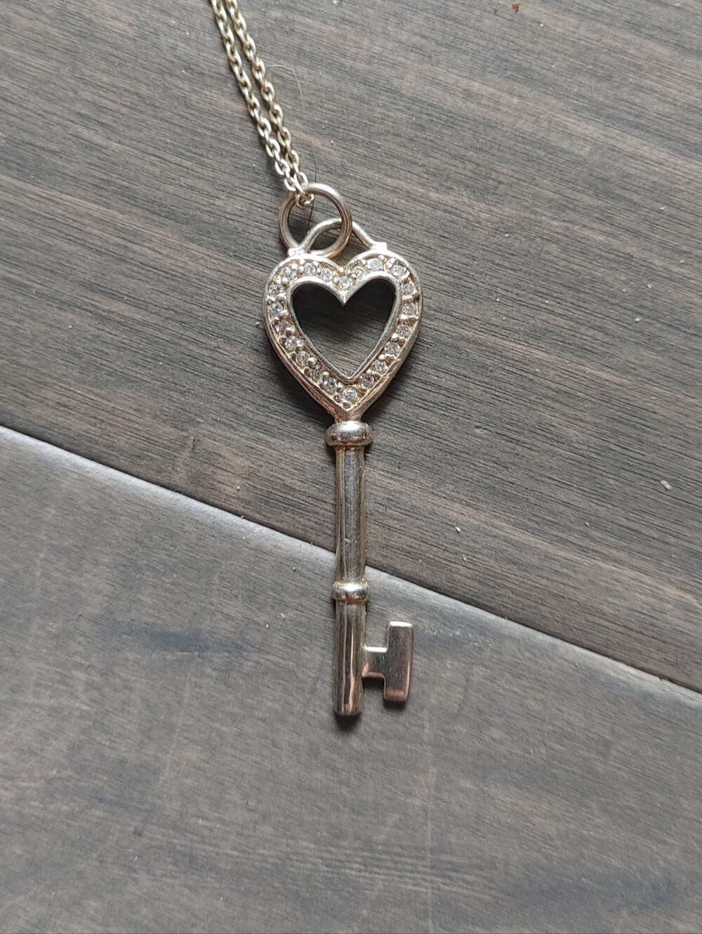 Sterling Silver Heart Key